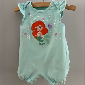Disney Baby Little Mermaid Ariel Embroider Romper size 12 Months